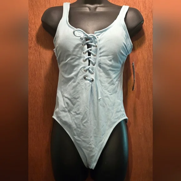 California Waves baby blue swimsuit szM NWT - Picture 2 of 7